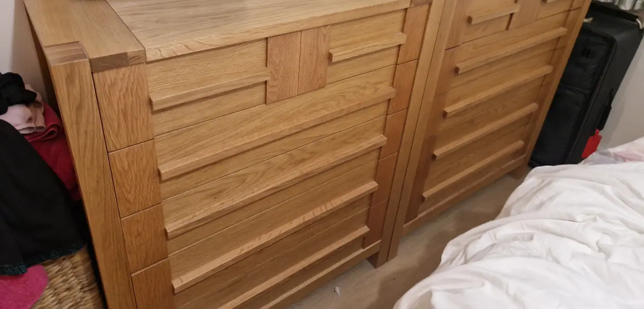 Oak chests of drawers before clearance